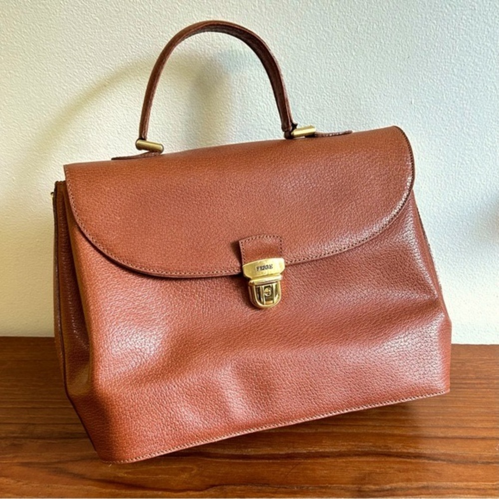 Nwt Gianfranco Ferre Vintage Leather Satchel Cognac
